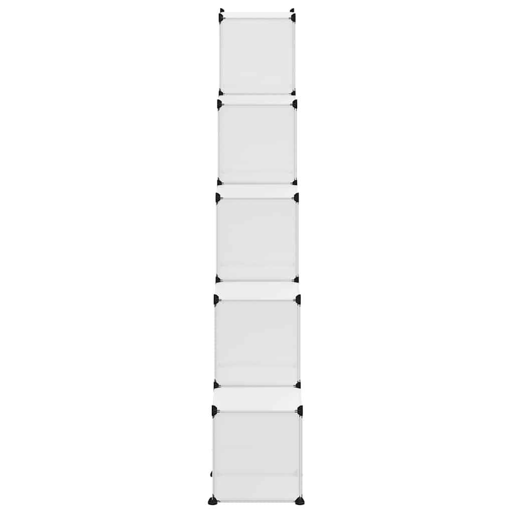 vidaXL Storage Cube Organiser with 15 Cubes and Doors Transparent PP