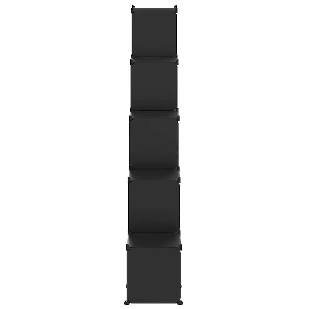 vidaXL Storage Cube Organiser with 15 Cubes and Doors Black PP