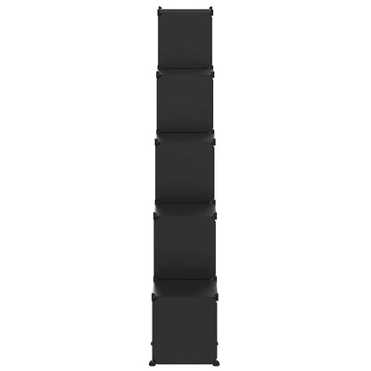 vidaXL Storage Cube Organiser with 15 Cubes and Doors Black PP