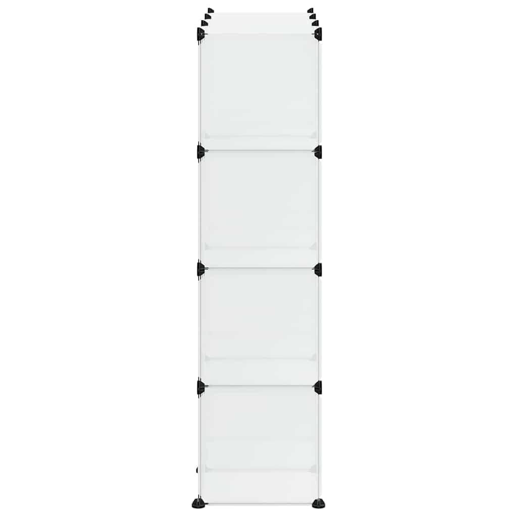 vidaXL Storage Cube Organiser with 12 Cubes and Doors Transparent PP