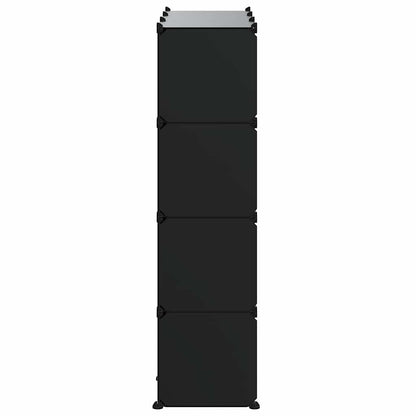 vidaXL Storage Cube Organiser with 12 Cubes and Doors Black PP