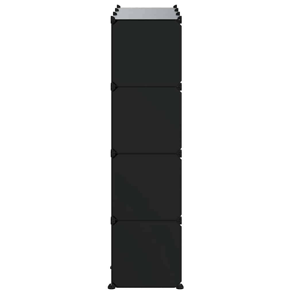 vidaXL Storage Cube Organiser with 12 Cubes and Doors Black PP