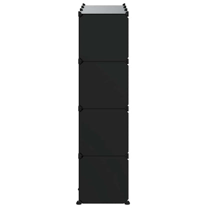 vidaXL Storage Cube Organiser with 12 Cubes and Doors Black PP