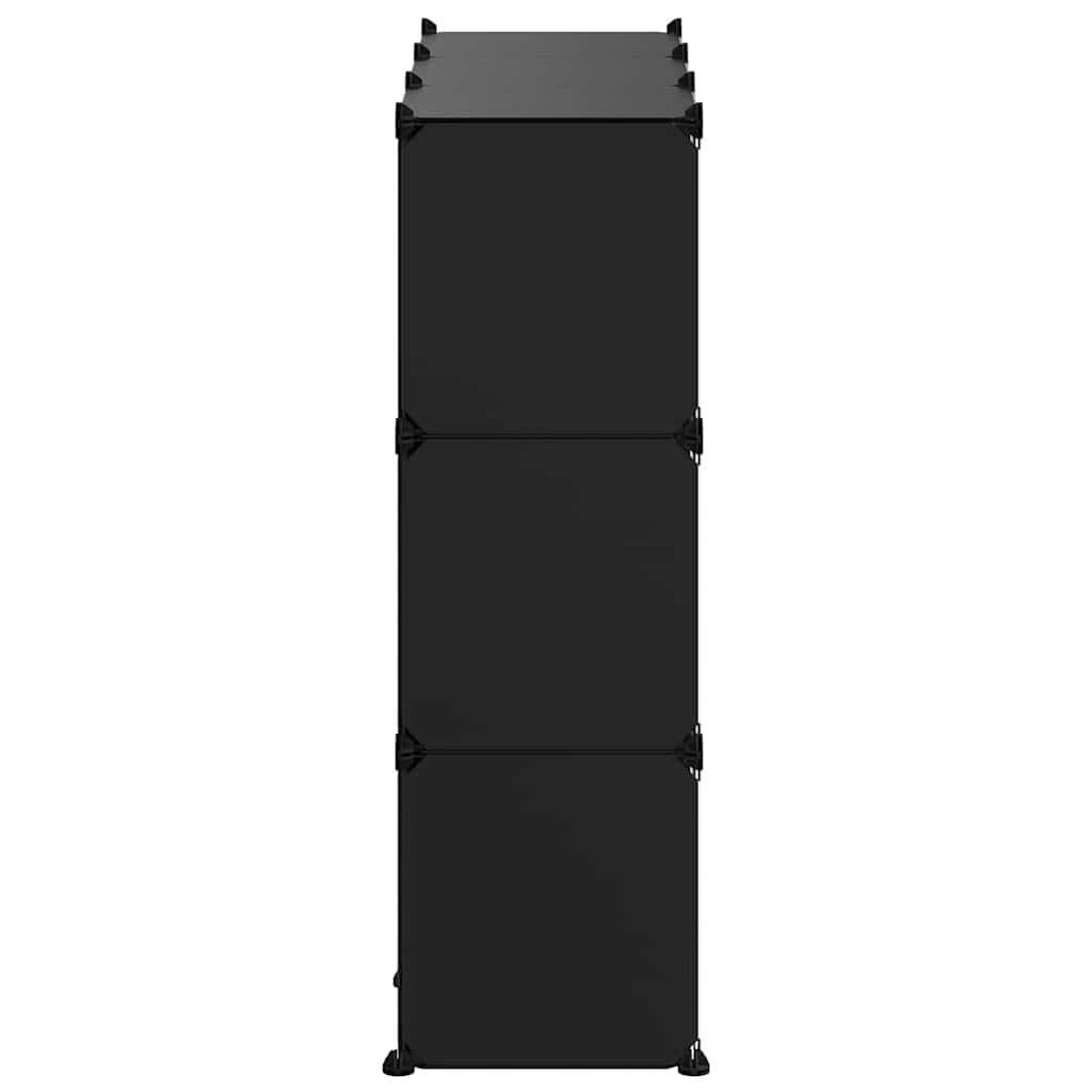 vidaXL Storage Cube Organiser with 9 Cubes and Doors Black PP
