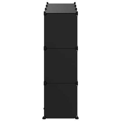 vidaXL Storage Cube Organiser with 9 Cubes and Doors Black PP