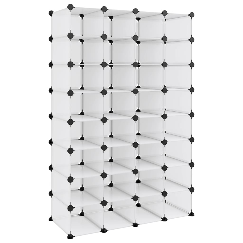 vidaXL Shoe Rack Transparent 93x36.5x140 cm PP