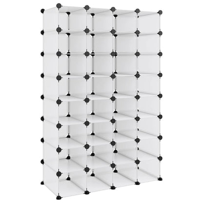 vidaXL Shoe Rack Transparent 93x36.5x140 cm PP