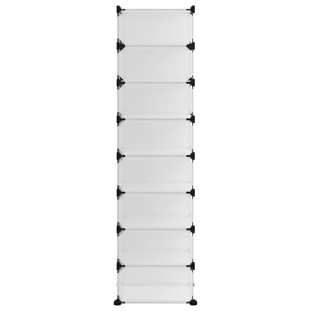 vidaXL Shoe Rack Transparent 93x36.5x140 cm PP
