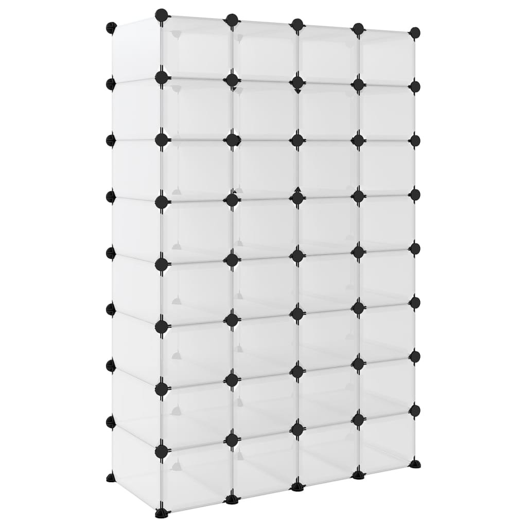vidaXL Shoe Rack Transparent 93x36.5x140 cm PP