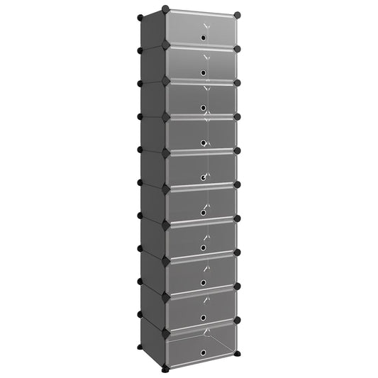 vidaXL Shoe Rack | Black | Polypropylene, Steel | Tall | Shoe Rack | Rectangular