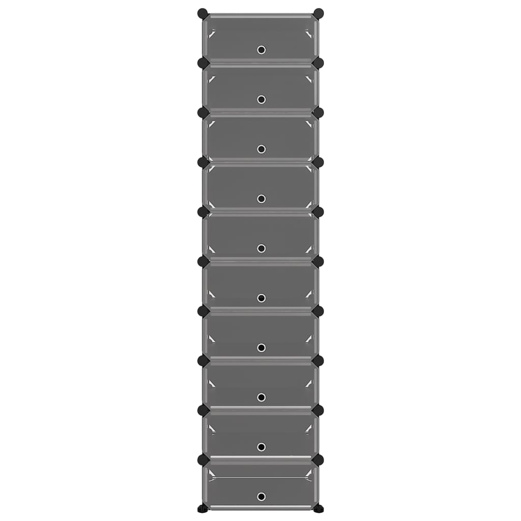 vidaXL Shoe Rack | Black | Polypropylene, Steel | Tall | Shoe Rack | Rectangular