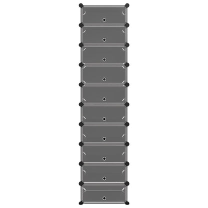 vidaXL Shoe Rack | Black | Polypropylene, Steel | Tall | Shoe Rack | Rectangular