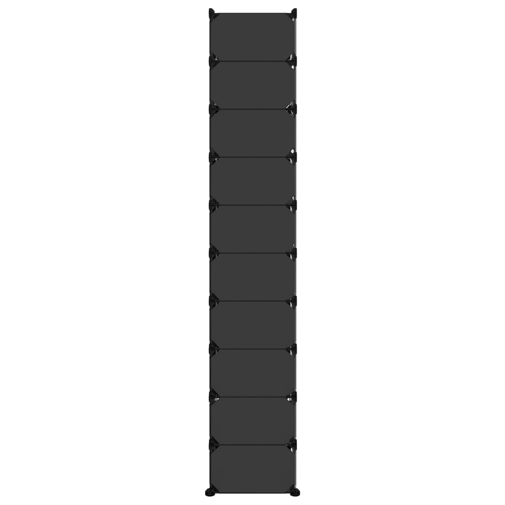 vidaXL Shoe Rack | Black | Polypropylene, Steel | Tall | Shoe Rack | Rectangular