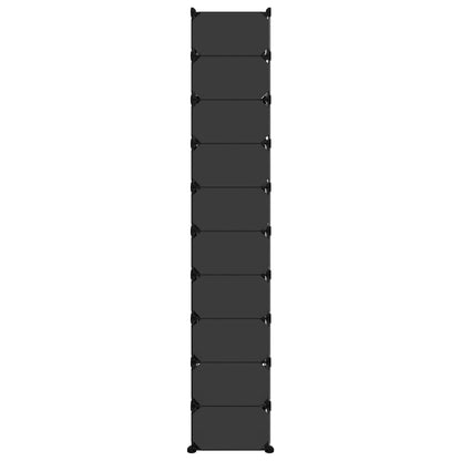 vidaXL Shoe Rack | Black | Polypropylene, Steel | Tall | Shoe Rack | Rectangular