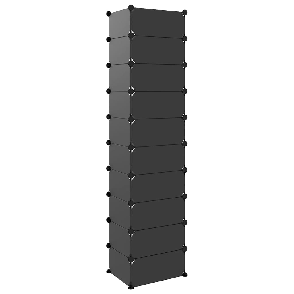 vidaXL Shoe Rack | Black | Polypropylene, Steel | Tall | Shoe Rack | Rectangular