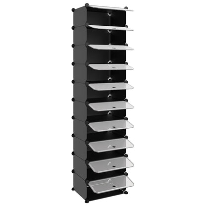 vidaXL Shoe Rack | Black | Polypropylene, Steel | Tall | Shoe Rack | Rectangular