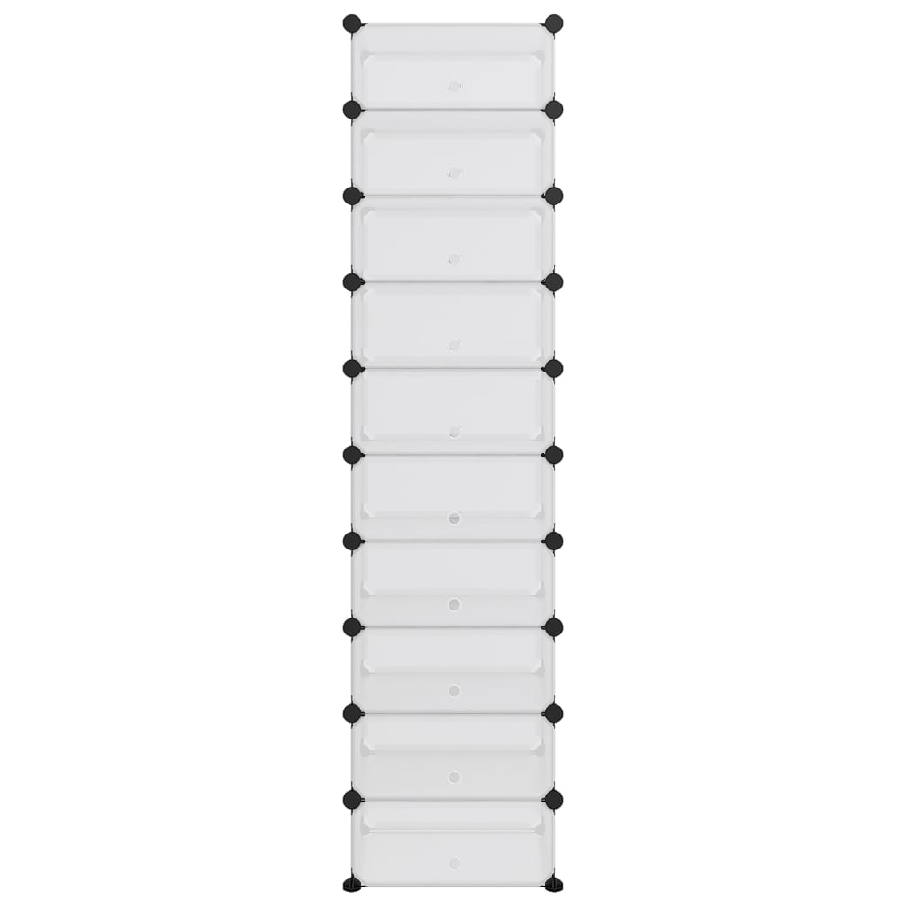 vidaXL Shoe Rack Transparent 44x32x174 cm PP