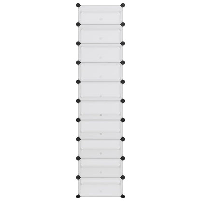 vidaXL Shoe Rack Transparent 44x32x174 cm PP