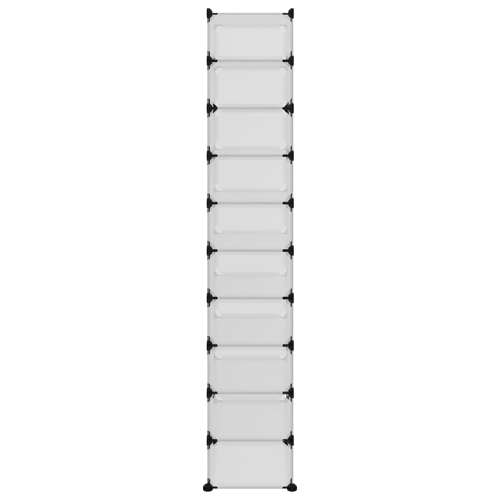 vidaXL Shoe Rack Transparent 44x32x174 cm PP