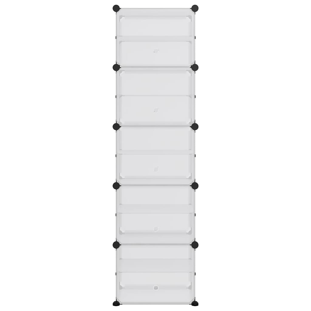 vidaXL Shoe Rack Transparent 44x31.5x153.5 cm PP