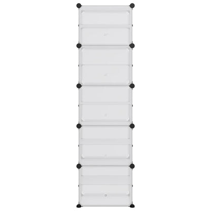vidaXL Shoe Rack Transparent 44x31.5x153.5 cm PP