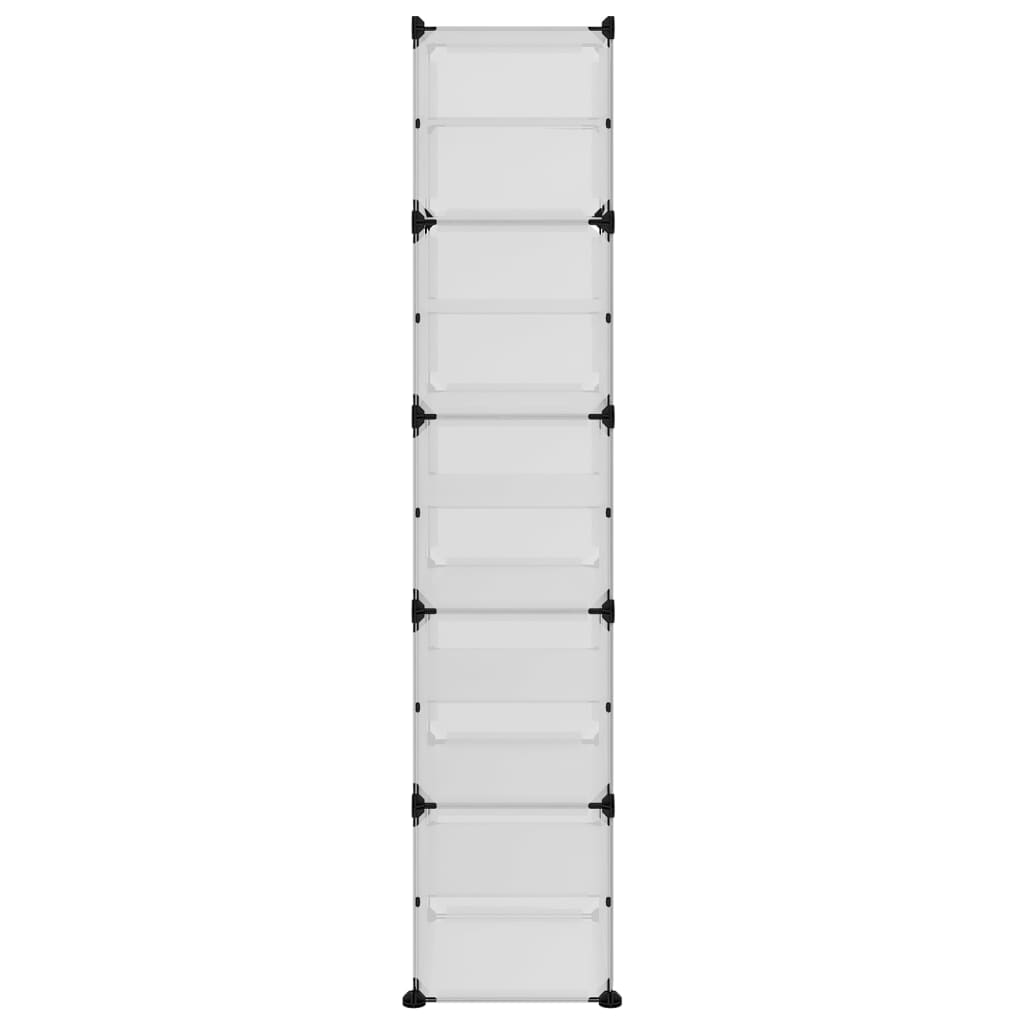 vidaXL Shoe Rack Transparent 44x31.5x153.5 cm PP