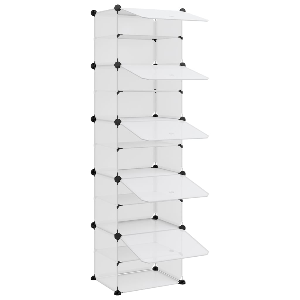 vidaXL Shoe Rack Transparent 44x31.5x153.5 cm PP
