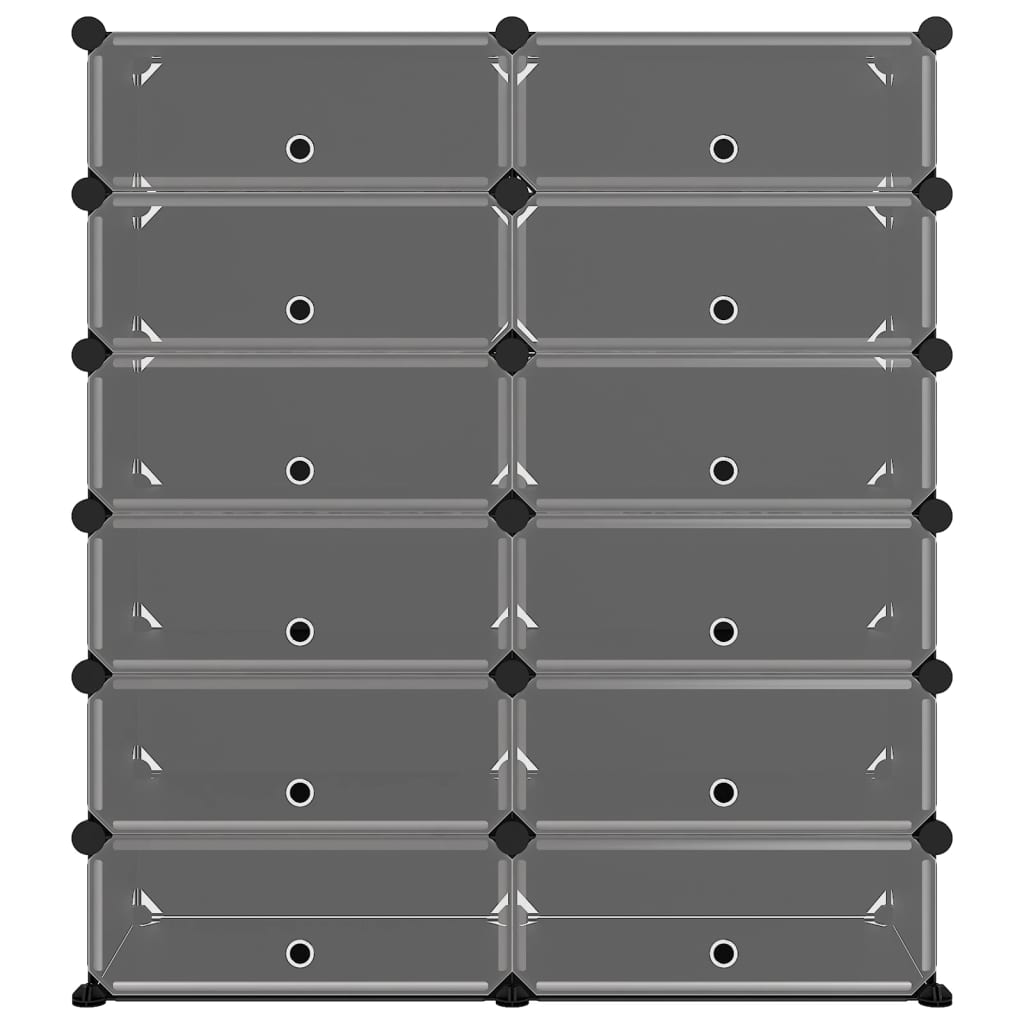 vidaXL Shoe Rack | Black | Polypropylene, Steel | Large | Modular | Shoe Rack