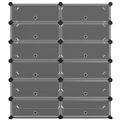 vidaXL Shoe Rack | Black | Polypropylene, Steel | Large | Modular | Shoe Rack