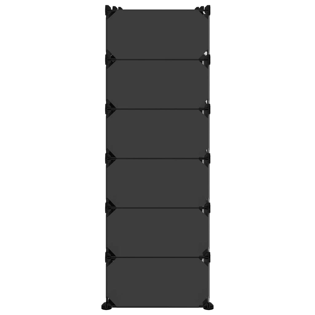 vidaXL Shoe Rack | Black | Polypropylene, Steel | Large | Modular | Shoe Rack