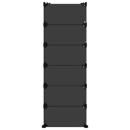 vidaXL Shoe Rack | Black | Polypropylene, Steel | Large | Modular | Shoe Rack