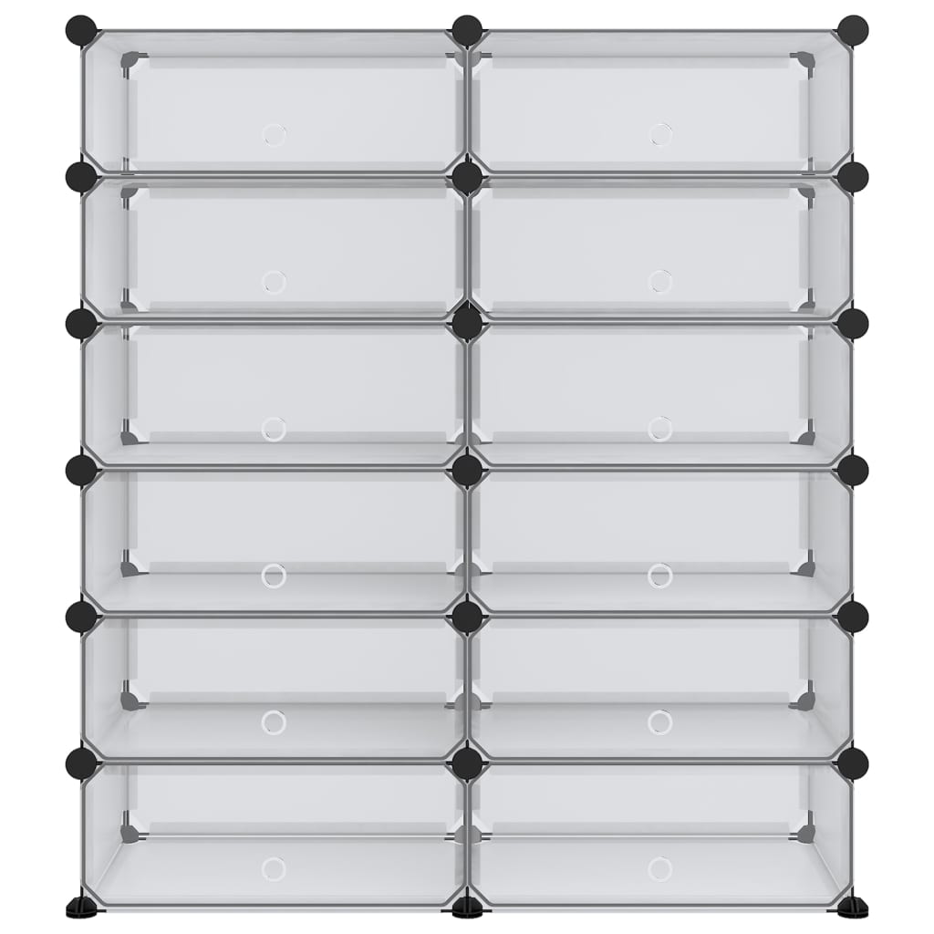 vidaXL Shoe Rack Transparent 94.5x36.5x106 cm PP
