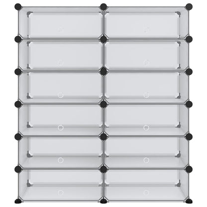 vidaXL Shoe Rack Transparent 94.5x36.5x106 cm PP