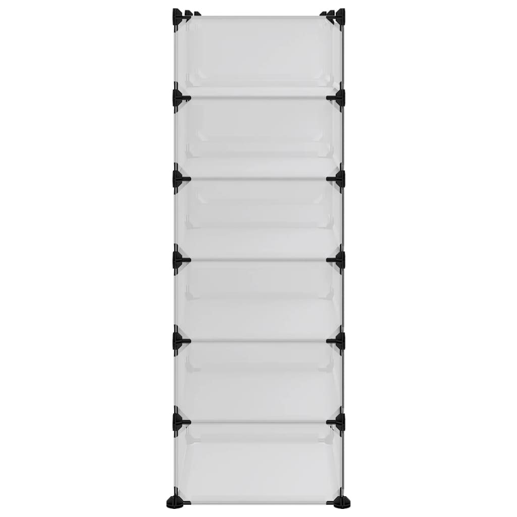 vidaXL Shoe Rack Transparent 94.5x36.5x106 cm PP