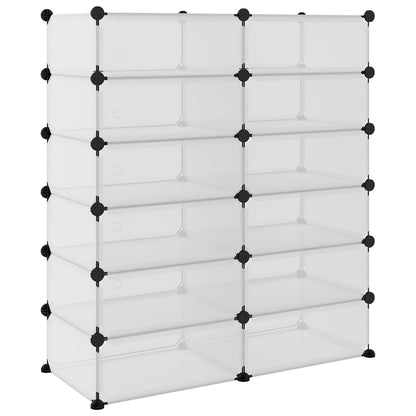vidaXL Shoe Rack Transparent 94.5x36.5x106 cm PP
