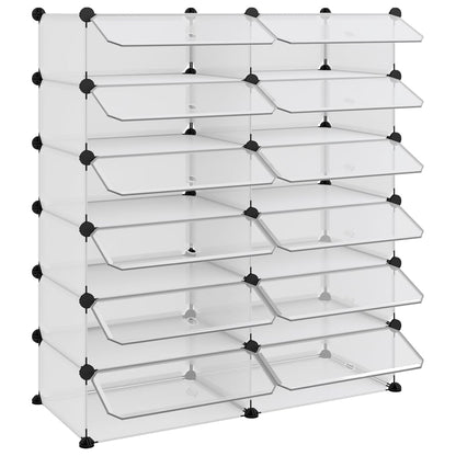 vidaXL Shoe Rack Transparent 94.5x36.5x106 cm PP