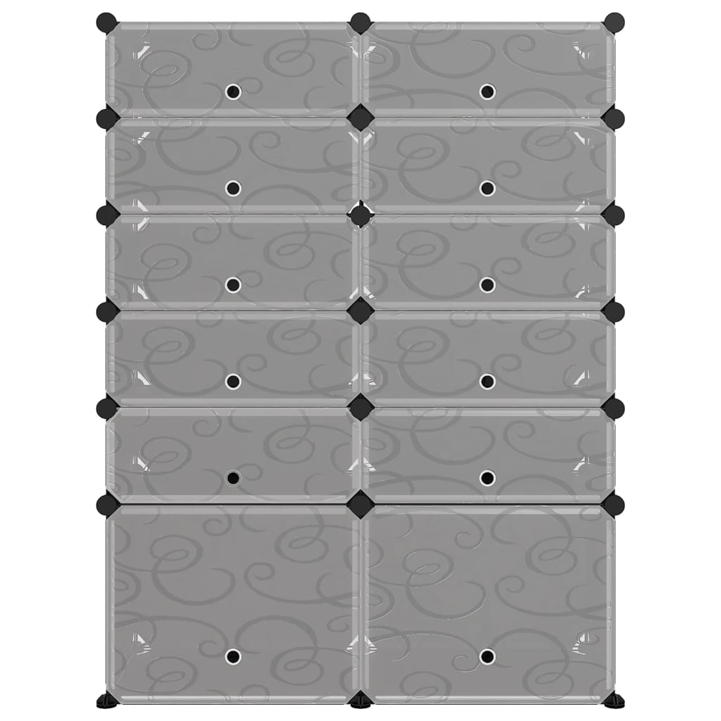 vidaXL Shoe Rack Black 94x37x125 cm PP