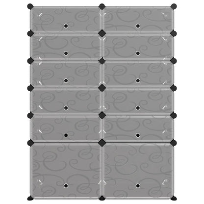 vidaXL Shoe Rack Black 94x37x125 cm PP