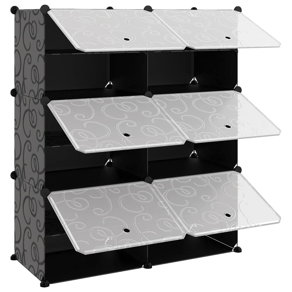 vidaXL Shoe Rack Black 84.5x31x93.5 cm PP