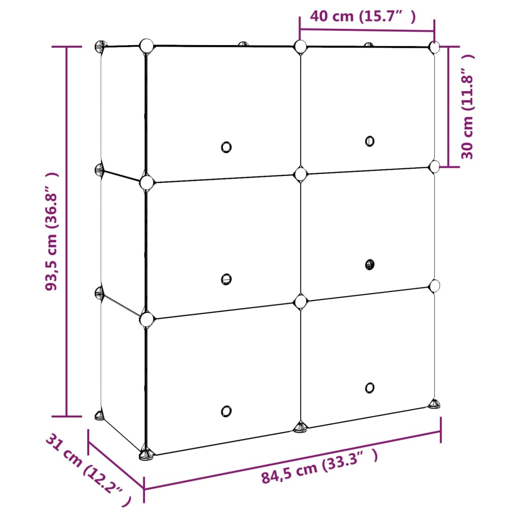 vidaXL Shoe Rack Black 84.5x31x93.5 cm PP