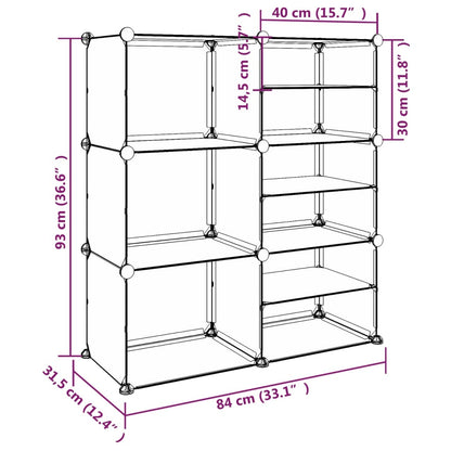 vidaXL Shoe Rack Transparent 84x31.5x93 cm PP