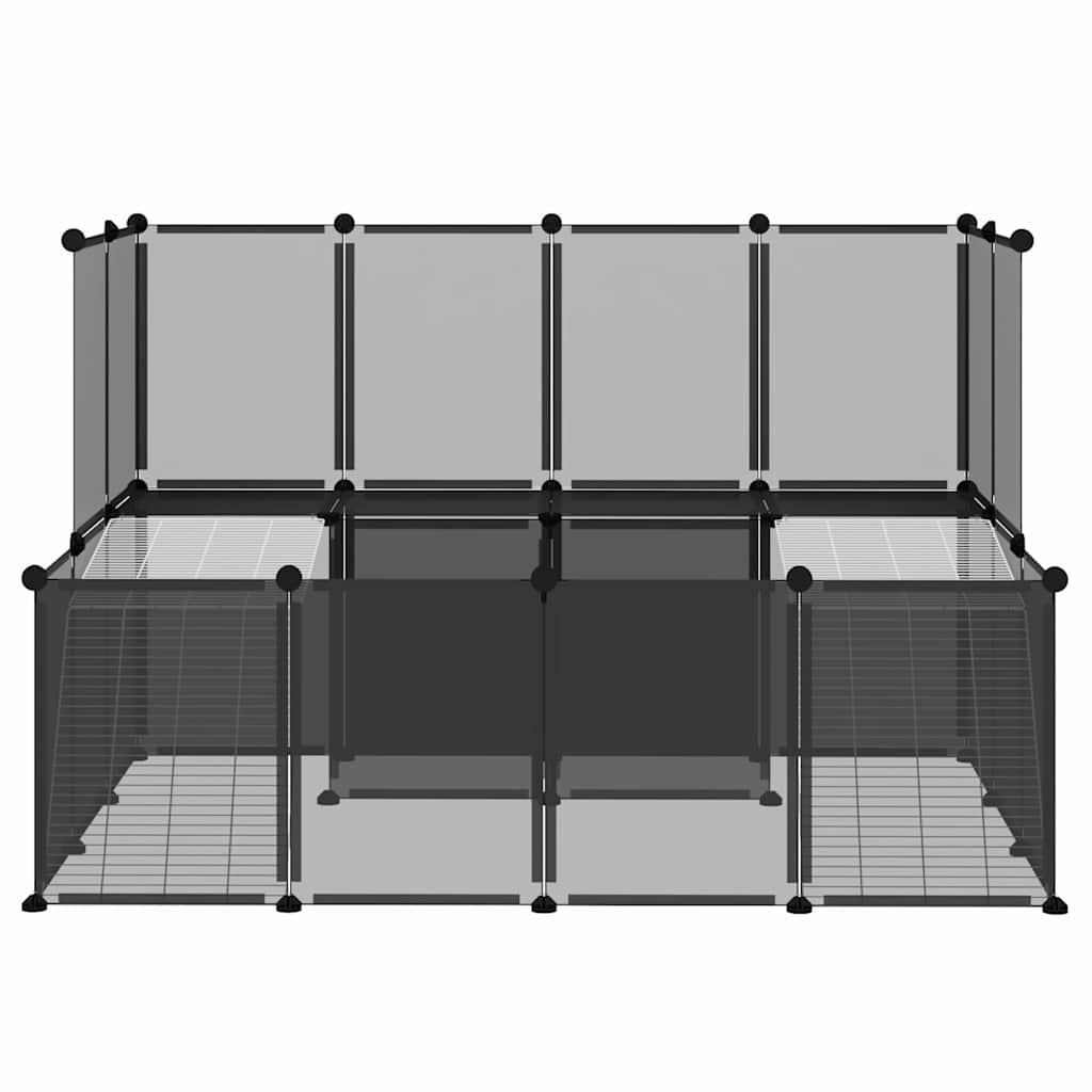 340569 vidaXL Small Animal Cage Black 143x107x93 cm PP and Steel