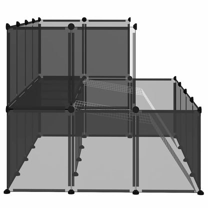 340569 vidaXL Small Animal Cage Black 143x107x93 cm PP and Steel