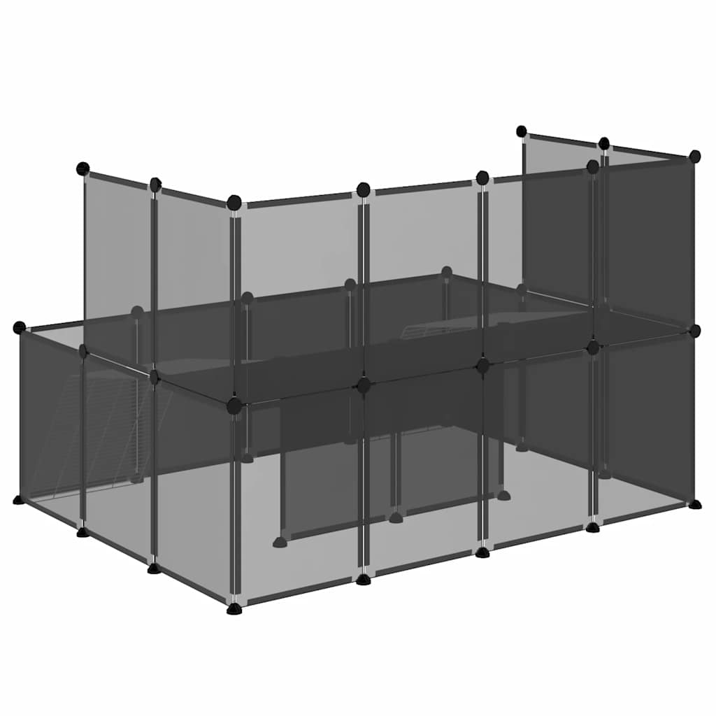 vidaXL Small Animal Cage Black 143x107x93 cm PP and Steel