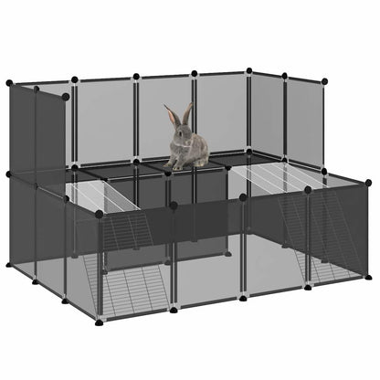 340569 vidaXL Small Animal Cage Black 143x107x93 cm PP and Steel