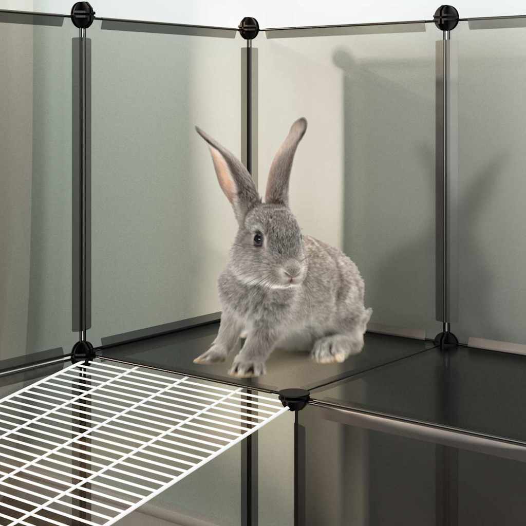 340569 vidaXL Small Animal Cage Black 143x107x93 cm PP and Steel