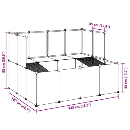 vidaXL Small Animal Cage Black 143x107x93 cm PP and Steel