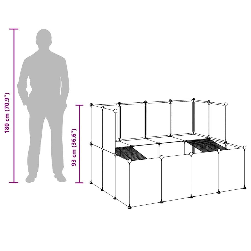 340569 vidaXL Small Animal Cage Black 143x107x93 cm PP and Steel