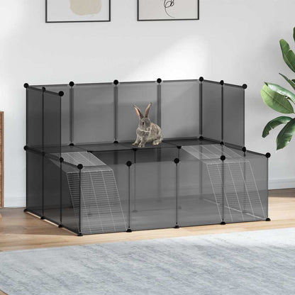 340569 vidaXL Small Animal Cage Black 143x107x93 cm PP and Steel