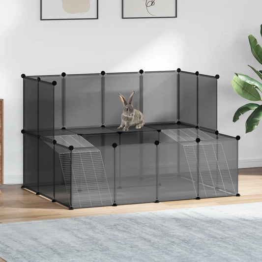 vidaXL Small Animal Cage Black 143x107x93 cm PP and Steel